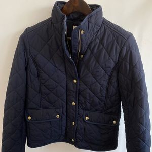 J. Crew Navy Quilted Down Jacket
